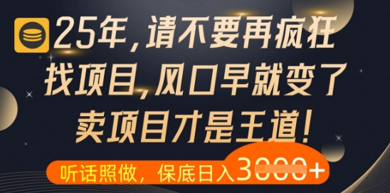 什么？25年你还在疯狂找项目做，醒醒吧，看完这些你全都懂了【揭秘】-知芽创业社
