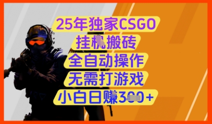 25年独家CSGO挂G搬砖，全自动操作，无需打游戏，小白日入3张+【揭秘】-小艾项目网