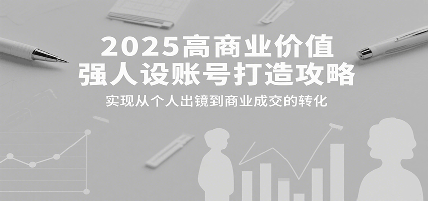 2025高商业价值强人设账号打造攻略，实现从个人出镜到商业成交的转化-知芽创业社