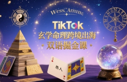 TikTok玄学命理跨境出海双语掘金课，手把手教你用命理知识精准直击海外用户痛点-知芽创业社