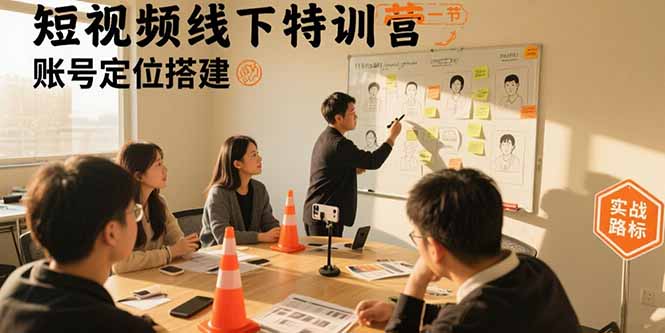短视频线下特训营：账号定位搭建/口播号拍摄剪辑/直播间流量入口/变现实战-知芽创业社