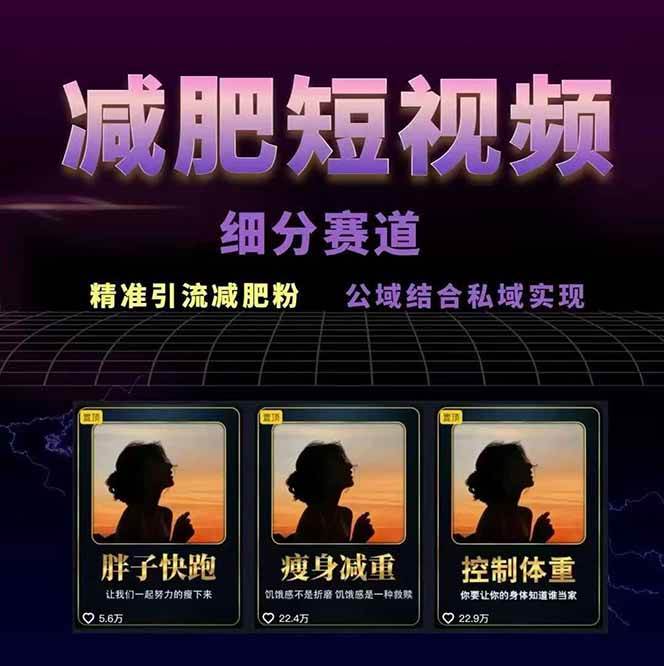 图片[2]-减肥短视频运营实战课：含素材制作、剪映教学，讲精准引流、变现设计与内容模板技巧-知芽创业社
