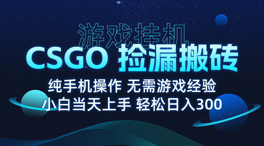 8月最新游戏搬砖，CSGO纯挂机，不需要玩游戏，实现真挂机，月入1W+-小艾项目网