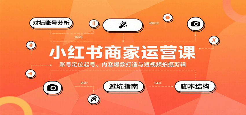 小红书商家运营课，账号定位起号、内容爆款打造与短视频拍摄剪辑-知芽创业社