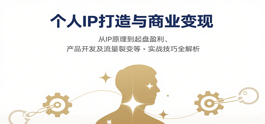 个人IP打造与商业变现，从IP原理到起盘盈利、产品开发及流量裂变等实战技巧全解析-知芽创业社