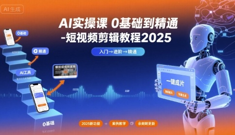AI实操课0基础到精通-短视频剪辑教程2025-知芽创业社
