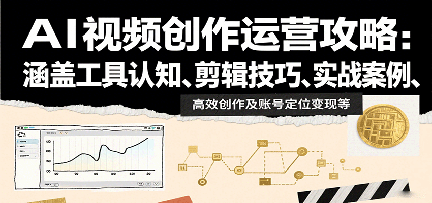 AI视频创作运营攻略：涵盖工具认知、剪辑技巧、实战案例、高效创作及账号定位变现等-知芽创业社