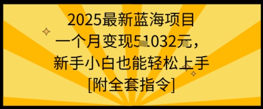 2025最新蓝海项目一个月变现1w+新手小白也能轻松上手【附全套指令】-知芽创业社