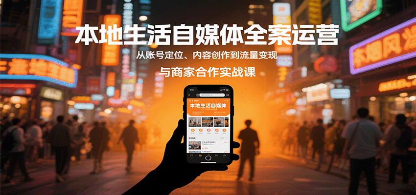 本地生活自媒体全案运营，从账号定位、内容创作到流量变现与商家合作实战课-知芽创业社