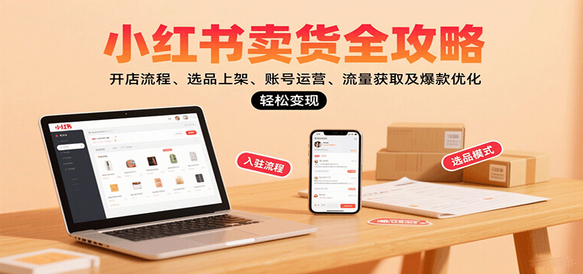 小红书卖货全攻略：开店流程、选品上架、账号运营、流量获取及爆款优化，轻松变现-知芽创业社