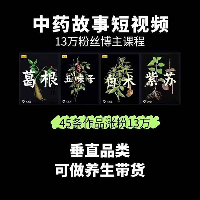 图片[2]-中药文化赛道：溯源故事开发，AI工具实战，平台运营，全方位解锁中医流量变现新路径-知芽创业社
