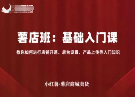 小红薯薯店商城卖货，基础入门课，教你如何进行店铺开通、后台设置、产品上传等入门知识-知芽创业社
