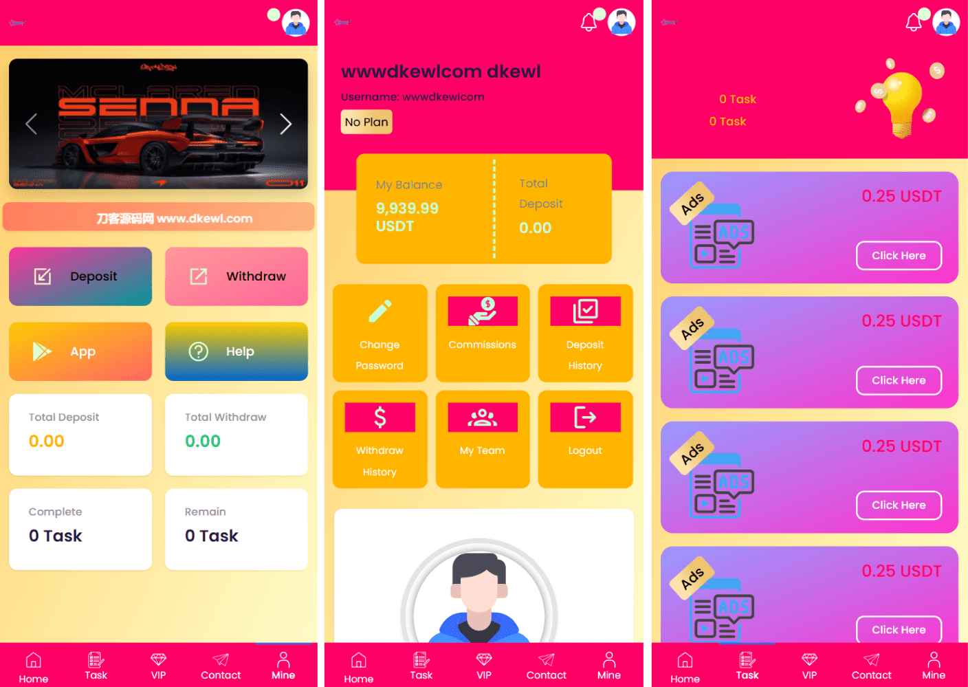 SENNA海外广告奖励投资理财源码/附详细教程-知芽创业社