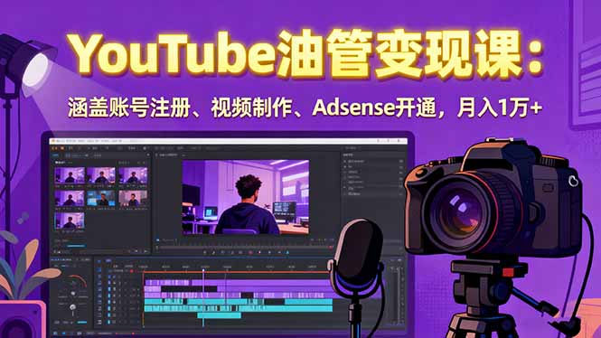 2025YouTube油管变现课：涵盖账号注册、视频制作、Adsense开通，月入1万+-知芽创业社