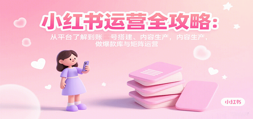 小红书运营全攻略：从平台了解到账号搭建、内容生产，做爆款库与矩阵运营-知芽创业社