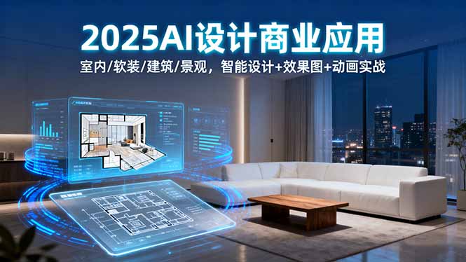 2025AI设计商业应用：室内/软装/建筑/景观，智能设计+效果图+动画实战-知芽创业社