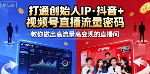 25年直播9-10两期线下课，打通创始人IP，抖音+视频号直播流量密码，教你做出高流量高变现的直播间-知芽创业社