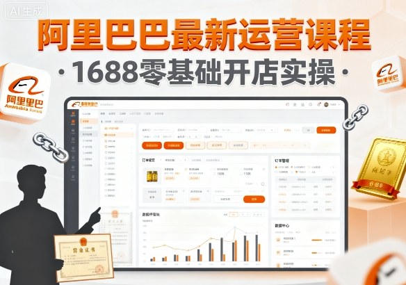 阿里巴巴最新运营课程，1688零基础开店实操-知芽创业社