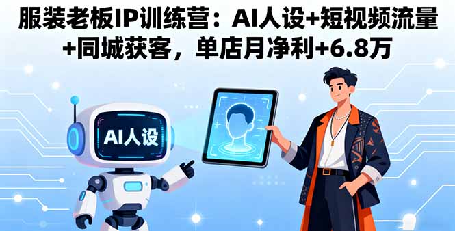 服装老板IP训练营：AI人设+短视频流量+同城获客，单店月净利+6.8万-知芽创业社