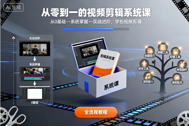 从零到一的视频剪辑系统课，从0基础–系统掌握–实战进阶，学拍视频剪辑-知芽创业社