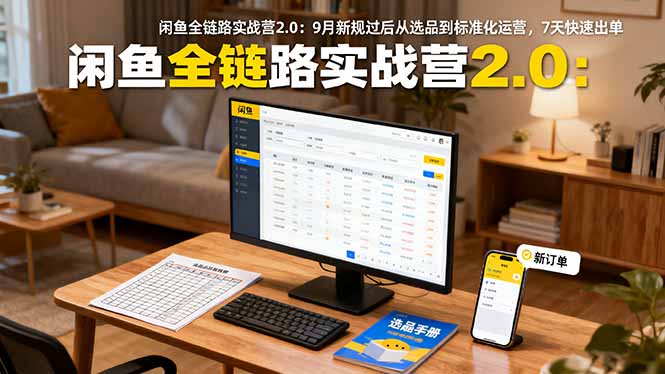 闲鱼全链路实战营2.0：9月新规过后从选品到标准化运营，7天快速出单-知芽创业社