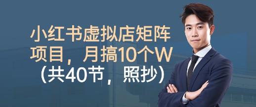 小红书虚拟店矩阵项目，照抄照做，月搞1W+(共40节)-知芽创业社