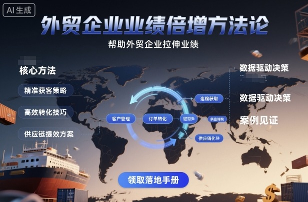 外贸企业业绩倍增方法论，帮助外贸企业拉伸业绩-知芽创业社