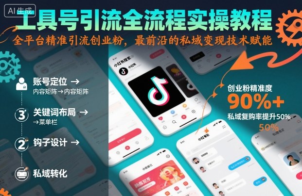 工具号引流全流程保姆级实操教程，全平台精准引流创业粉，最前沿的私域变现技术赋能-知芽创业社