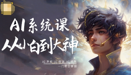 AI系统课程，从小白到大神系统学AI，AI声音-AI绘画-AI视频一门课全掌握-知芽创业社