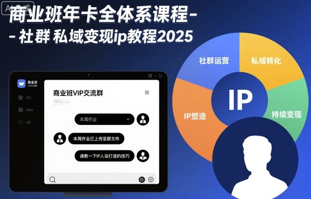 商业班年卡全体系课程-社群私域变现ip教程2025-知芽创业社