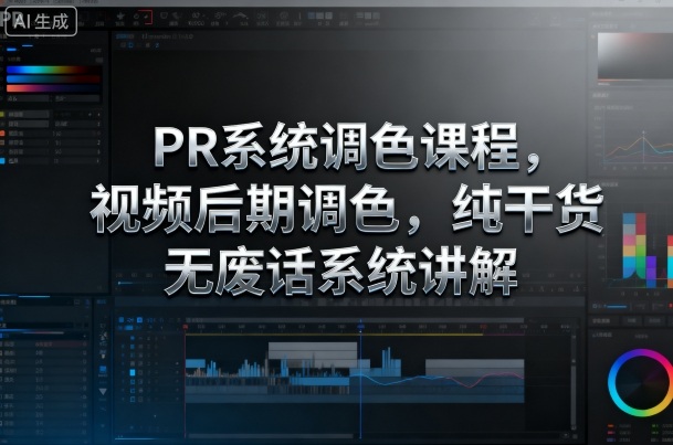 PR系统调色课程，视频后期调色，纯干货无废话系统讲解-知芽创业社