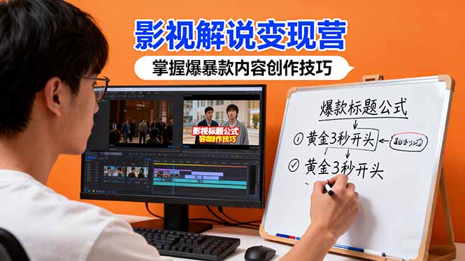 影视解说变现营：通过30+实战案例爆款内容创作技巧，掌握影视解说盈利密码-知芽创业社