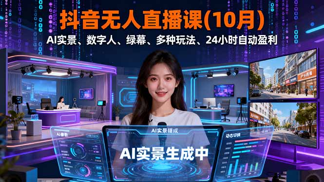 抖音无人直播课(10月-知芽创业社