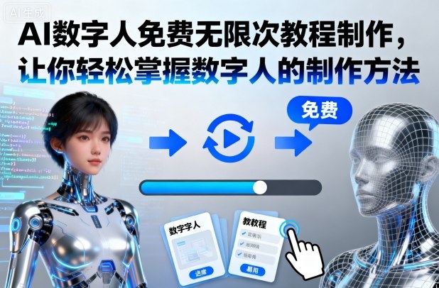 AI数字人免费无限次教程制作，让你轻松掌握数字人的制作方法-知芽创业社