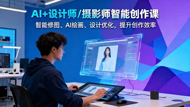AI+设计师/摄影师智能创作课：智能修图、AI绘画、设计优化，提升创作效率-知芽创业社