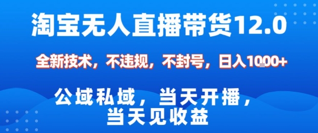 淘宝无人直播12.0，公域私域技术，不封号，不违规布局双十一流量风口，日入1k(独家技术)【揭秘】-知芽创业社