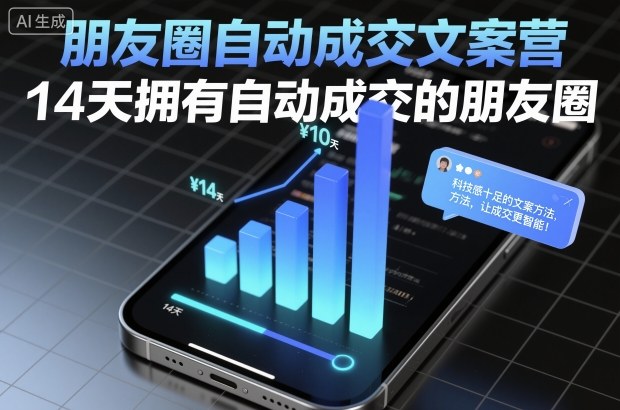 朋友圈自动成交文案营，14天拥有自动成交的朋友圈-知芽创业社