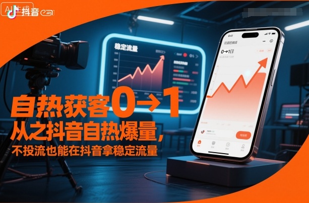 自热获客从0到1之抖音自热爆量，不投流也能在抖音拿稳定流量-小艾项目网