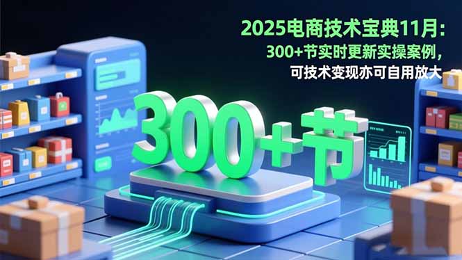 2025电商技术宝典11月：200+节实时更新实操案例，可技术变现亦可自用放大-知芽创业社
