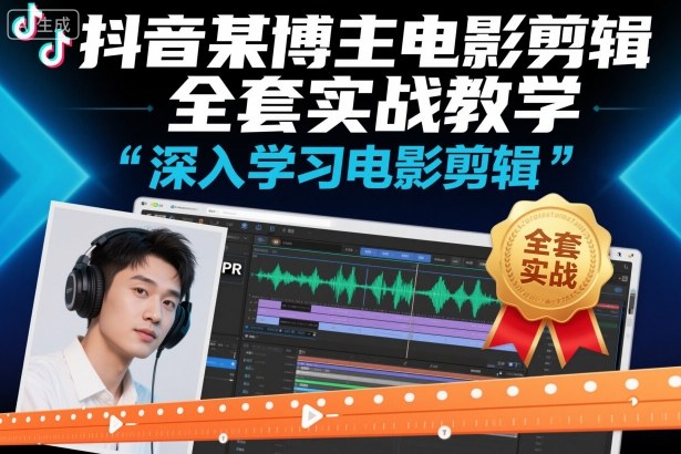 抖音某博主电影剪辑全套实战教学，深入学习电影剪辑-知芽创业社