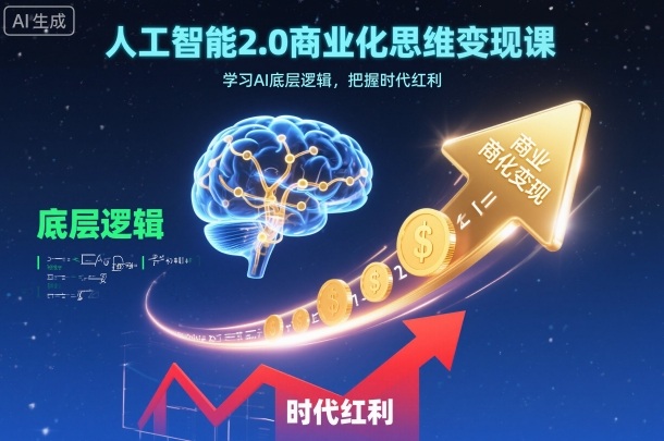 人工智能2.0商业化思维变现课，学习AI底层逻辑，把握时代红利-知芽创业社