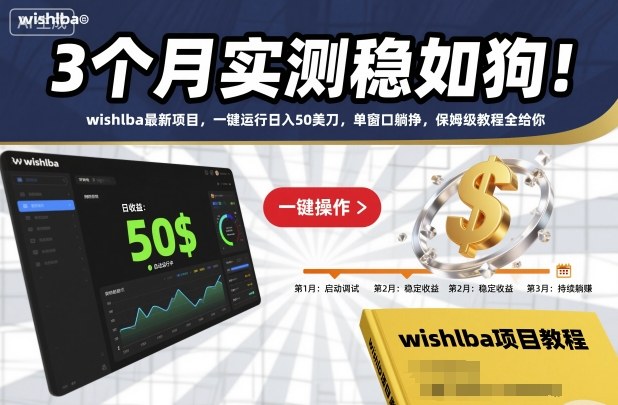 3个月实测稳如狗！wishlba最新项目，一键运行日入50美刀，单窗口躺挣，保姆级教程全给你【揭秘】-知芽创业社