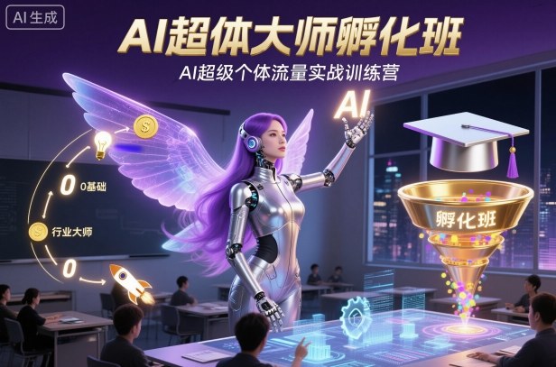 AI超体大师孵化班，AI超级个体流量实战训练营-知芽创业社