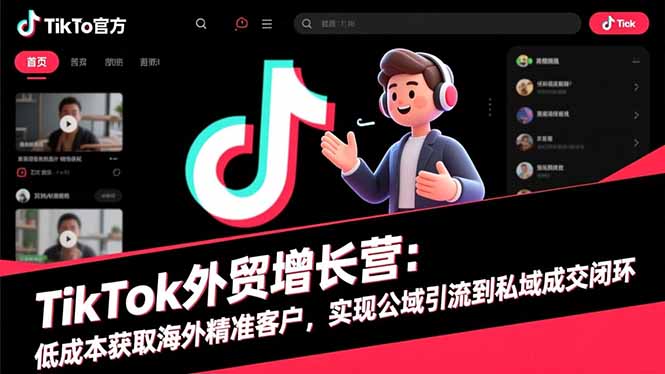 TikTok外贸增长营：低成本获取海外精准客户，实现公域引流到私域成交闭环-知芽创业社