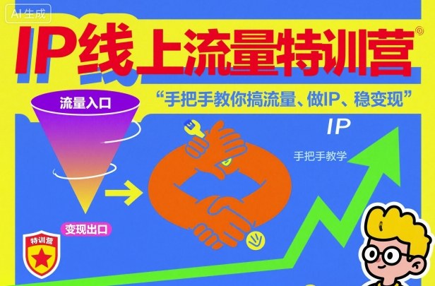 IP线上流量特训营，手把手教你搞流量、做IP、稳变现-知芽创业社