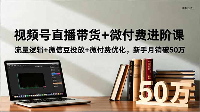 视频号直播带货+微付费进阶课：流量逻辑+微信豆投放+微付费优化，新手月销破50万-知芽创业社