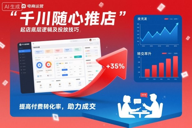 千川随心推起店底层逻辑及投放技巧，提高付费转化率，助力成交-知芽创业社