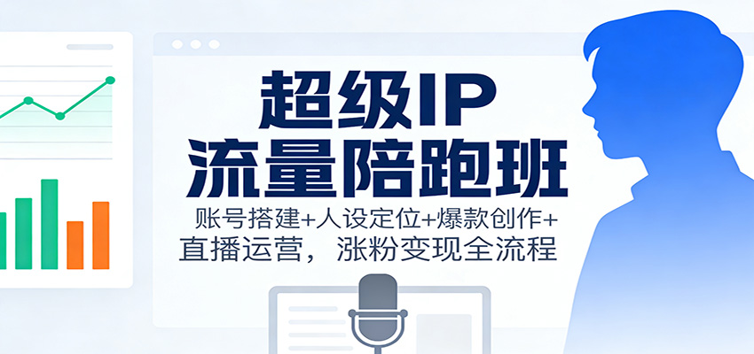 超级IP流量陪跑班：账号搭建+人设定位+爆款创作+直播运营，涨粉变现全流程-知芽创业社