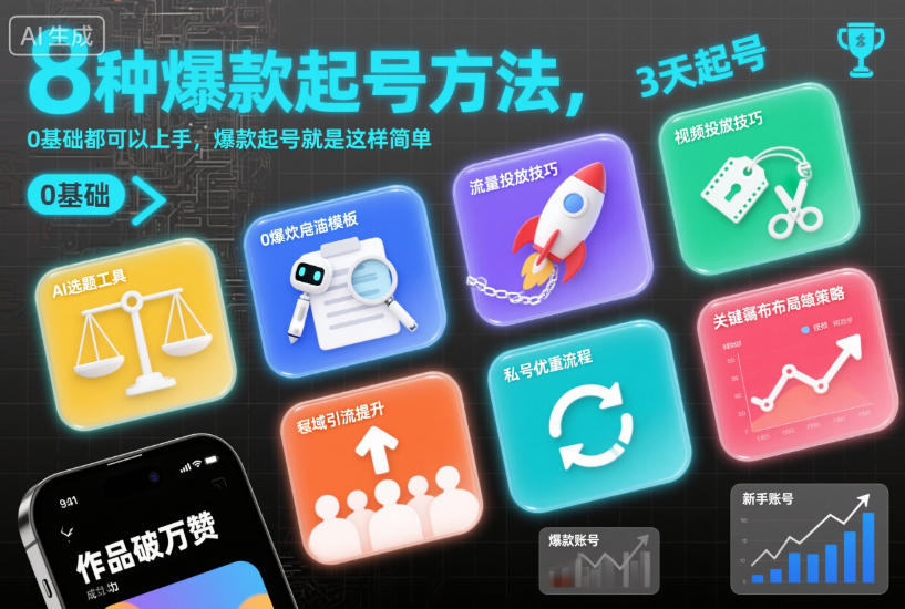 8种爆款起号方法，0基础都可以上手，爆款起号就是这样简单-知芽创业社