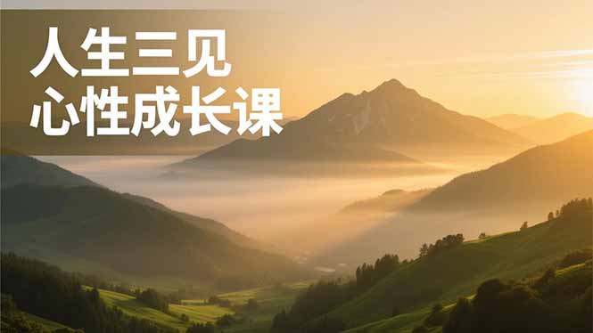 人生三见心性成长课，见天地众生自己，搞透人性安顿身心，活出清晰自我，内在富足无价-知芽创业社